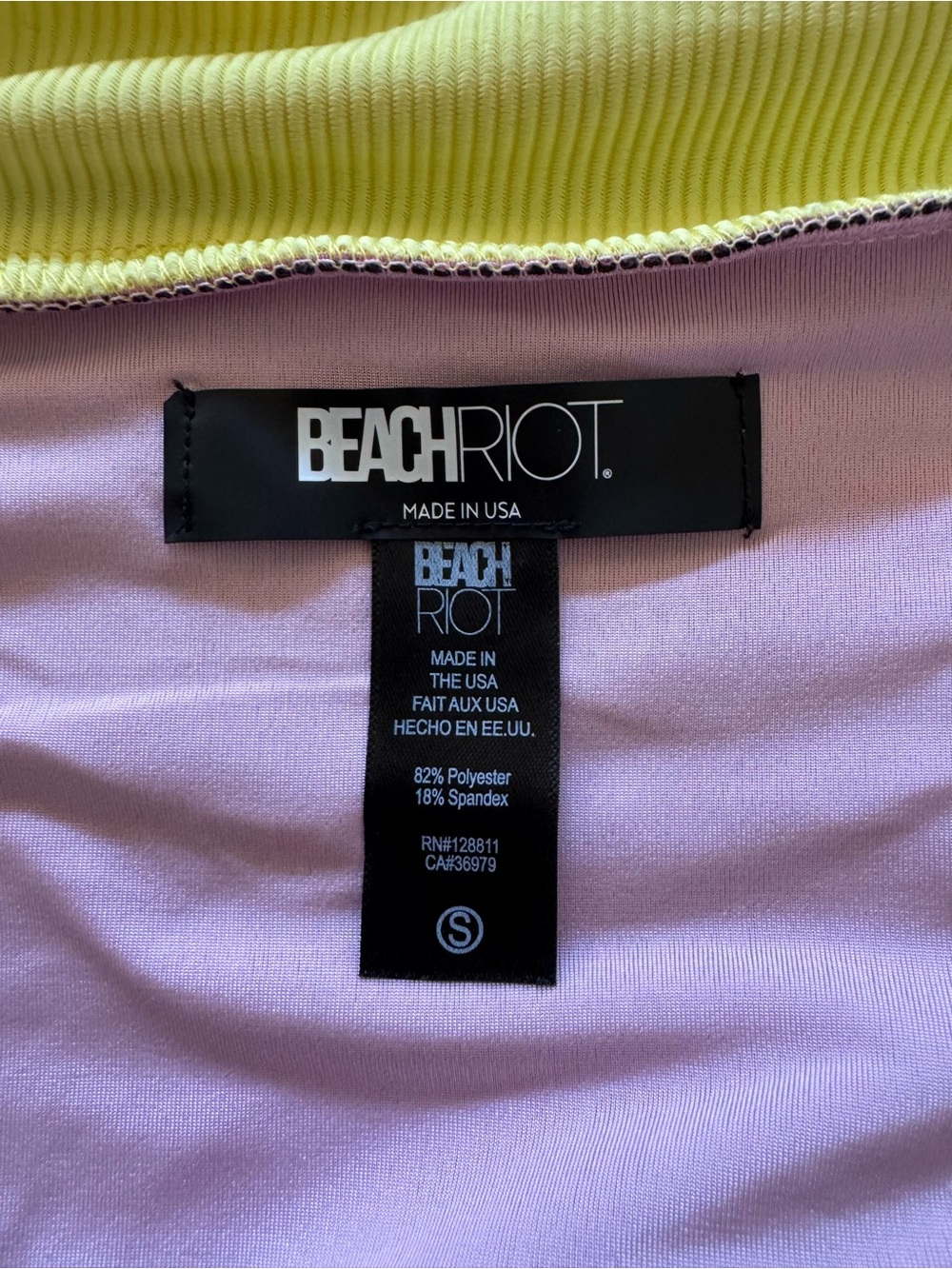Beach Riot Mackenzie Black Ribbed Pink Lemonade Bikini Set - Picture 5 of 5